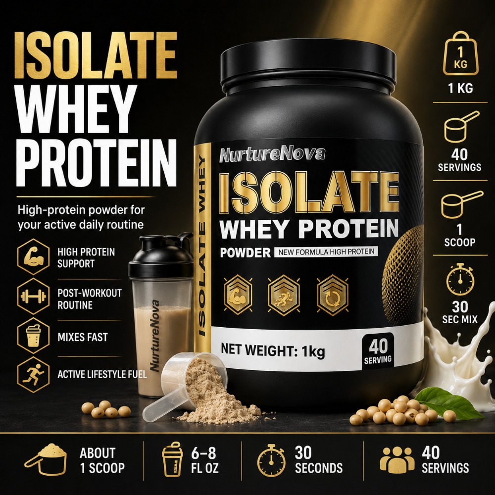 Nutrition Workout - NurtureNova Isolate Whey Protein Powder 1kg,