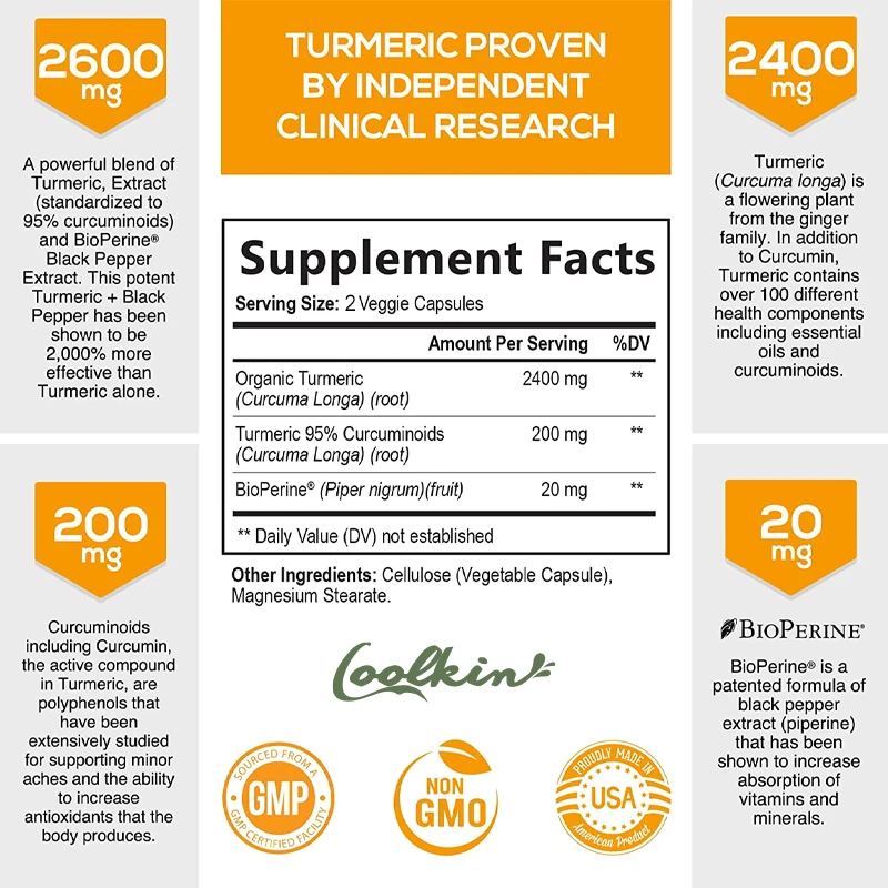 Curcumin Supplement with Black - Turmeric Curcumin Capsule recension och pris