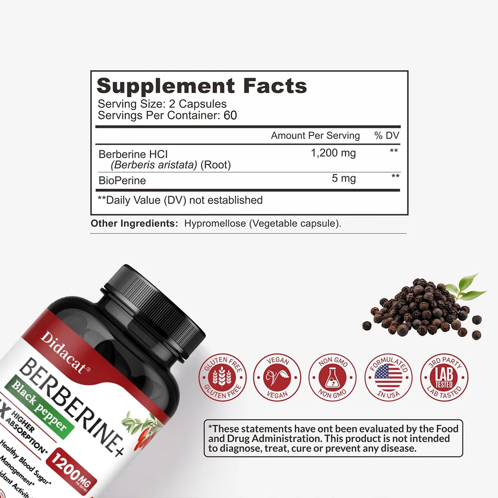 Berberine HCl Supplement - for - Apple Cider Vinegar Pill recension och pris