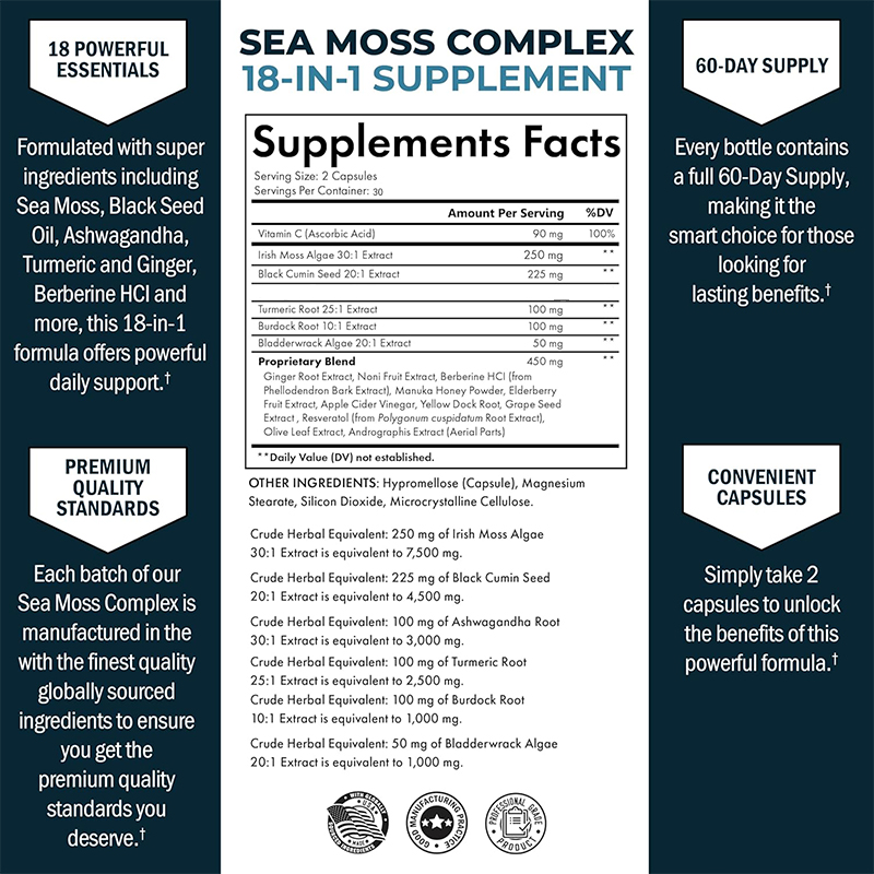 Seaweed black seed oil, ginger - Apple Cider Vinegar Pill recension och pris