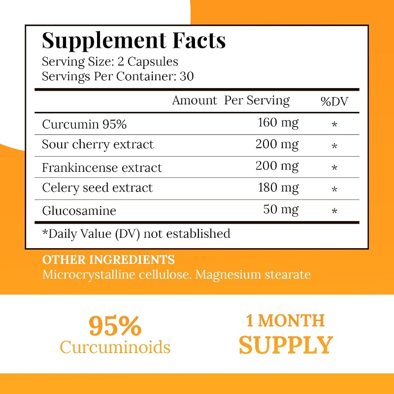 Curcumin 95%  Glucosamine Cont - Turmeric Curcumin Capsule recension och pris